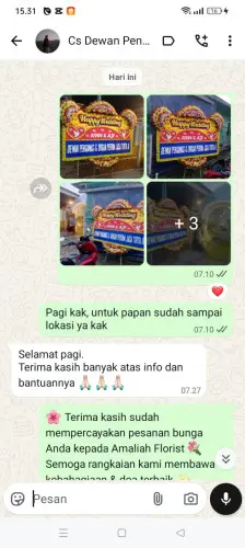 Testimonial Papan Bunga Pernikahan lamongan