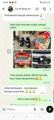 Testimonial Papan Bunga lamongan